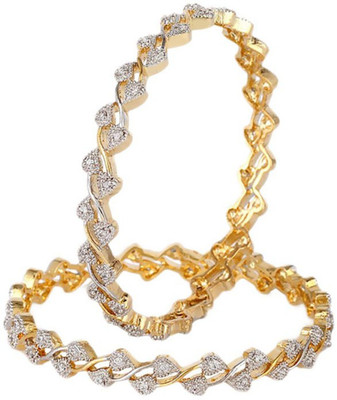 

Awari Metal Bangle Set(Pack of 2), Gold