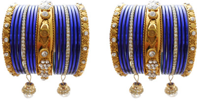 

My Design Alloy Gold-plated Bangle Set(Pack of 34), Blue