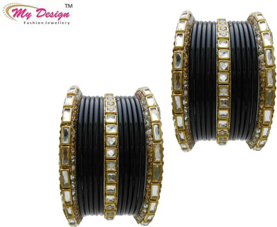 

My Design Lac Gold-plated Chudas(Pack of 26), Black