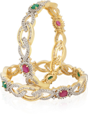 

Jewels Galaxy Alloy Bangle Set(Pack of 2, White