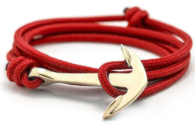 

Blacksmith Fabric Gold-plated Bracelet, Red