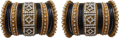 

My Design Alloy Gold-plated Bangle Set(Pack of 42), Black
