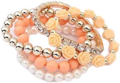 AMOUR Alloy Crystal Gold-plated Bracelet Set(Pack of 5)