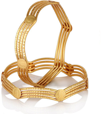

Zeneme Alloy Bangle Set(Pack of 2), Gold