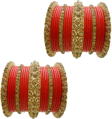 

My Design Lac Gold-plated Chudas(Pack of 42), Orange