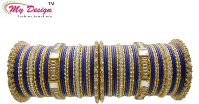 

My Design Lac Gold-plated Chudas(Pack of 66), Blue