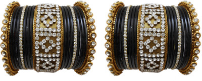 

My Design Alloy Gold-plated Bangle Set(Pack of 34), Black