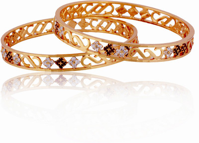 

Jewbang Alloy Gold-plated Bangle Set(Pack of 2), Maroon;white