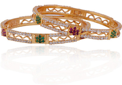 

Jewbang Alloy Gold-plated Bangle Set(Pack of 2), Multicolor