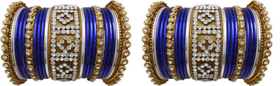 

My Design Alloy Gold-plated Bangle Set(Pack of 42), Blue