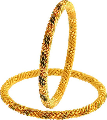 

Zeneme Alloy Bangle Set(Pack of 2), Gold