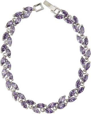 

Taj Pearl Alloy Cubic Zirconia Sterling Silver Bracelet