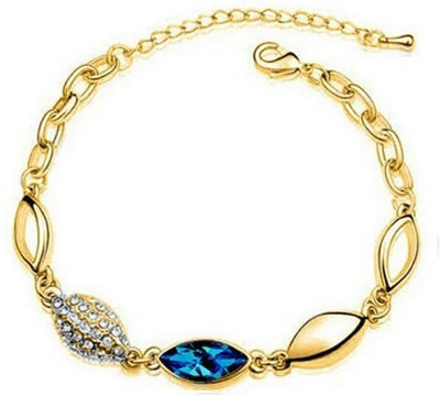 

University Trendz Alloy Crystal Gold-plated Charm Bracelet