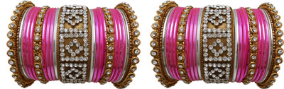 

My Design Alloy Gold-plated Bangle Set(Pack of 42), Pink