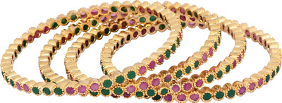 30% OFF on Royal Bling Enamel, Brass Cubic Zirconia Gold-plated Bangle Set(Pack of 4) 30% OFF on Royal Bling Enamel, Brass Cubic Zirconia Gold-plated Bangle Set(Pack of 4)