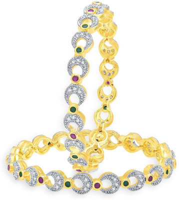 

Zeneme Alloy Cubic Zirconia Bangle Set(Pack of 2), Multicolor