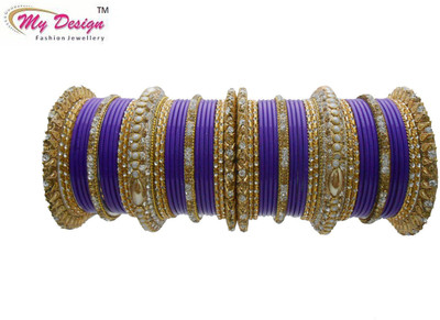 

My Design Lac Gold-plated Chudas(Pack of 58), Multicolor