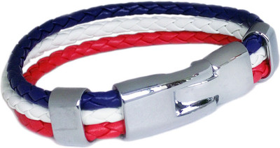 

Blacksmith Leather Rhodium Bracelet, Blue