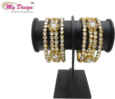 

My Design Alloy Gold-plated Bangle Set(Pack of 6)