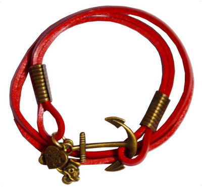 

Men Style Leather Bracelet Set, Red