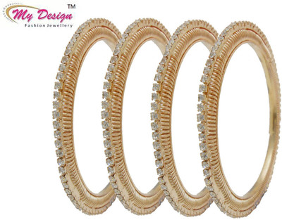 

My Design Alloy Gold-plated Bangle Set(Pack of 4)