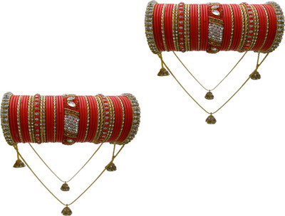 

My Design Lac Gold-plated Chudas(Pack of 78), Orange