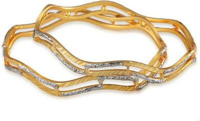 

HKJ Metal Bangle Set(Pack of 2), Gold
