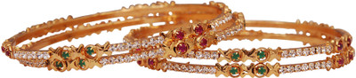 

Jewbang Alloy Gold-plated Bangle Set(Pack of 4), Multicolor