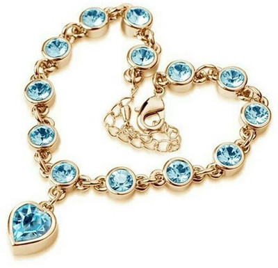 

University Trendz Alloy Crystal Gold-plated Charm Bracelet