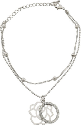 

High Trendz Alloy Cubic Zirconia Sterling Silver Charm Bracelet