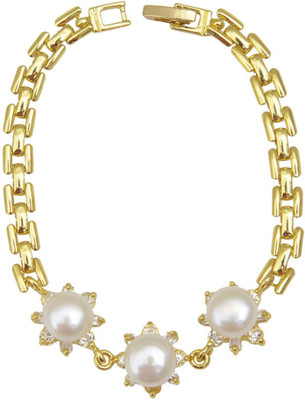 

Taj Pearl Alloy Pearl Bracelet, Gold