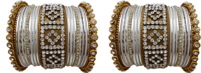 

My Design Alloy Gold-plated Bangle Set(Pack of 34), White