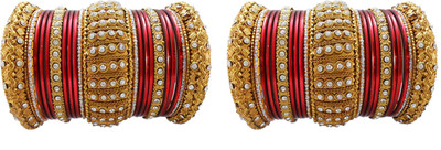 

My Design Alloy Gold-plated Chudas(Pack of 42), Maroon