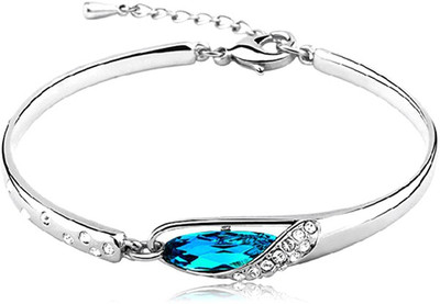 University Trendz Alloy Crystal Rhodium Bracelet