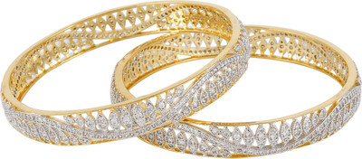 40% OFF on Affinity Silver, Alloy Cubic Zirconia Gold-plated Bangle Set(Pack of 2)
