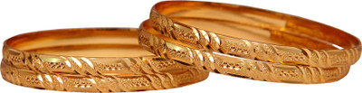 

Jewbang Alloy Gold-plated Bangle Set(Pack of 4)