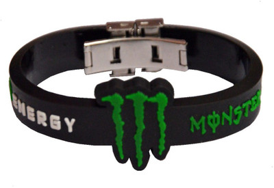 

Men Style Rubber Bracelet, Black;green
