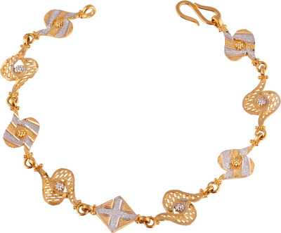 

ZKD Jewels Criss Cross Yellow Gold 22kt Bracelet(Rhodium Plated)