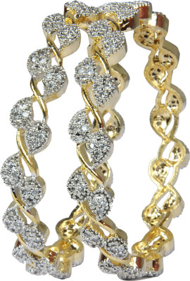 YouBella Alloy Cubic Zirconia Gold-plated Bangle Set(Pack of 2)