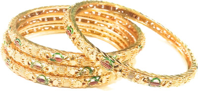 40% OFF on Sri Kapi Pearls Alloy Gold-plated Bangle Set(Pack of 4)