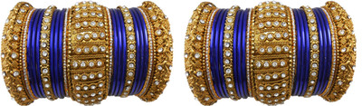 

My Design Alloy Gold-plated Bangle Set(Pack of 42), Blue