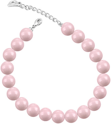 

Mahi Alloy Pearl Rhodium Bracelet, Pink