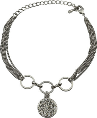 

High Trendz Alloy Cubic Zirconia Sterling Silver Charm Bracelet