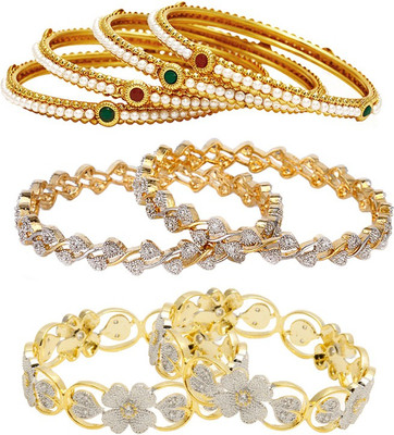 

Jewels Galaxy Alloy Bangle Set(Pack of 8), Multicolor