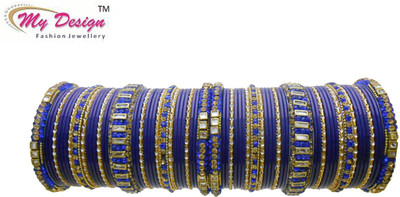 

My Design Lac Gold-plated Chudas(Pack of 66), Blue