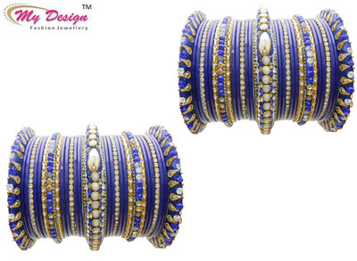 

My Design Lac Gold-plated Chudas(Pack of 58), Blue