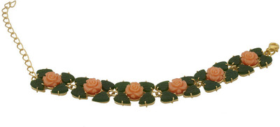 

Nisa Pearls Alloy Bracelet, Pink;green