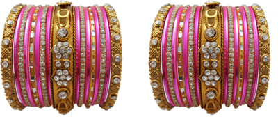 

My Design Alloy Gold-plated Bangle Set(Pack of 34), Pink