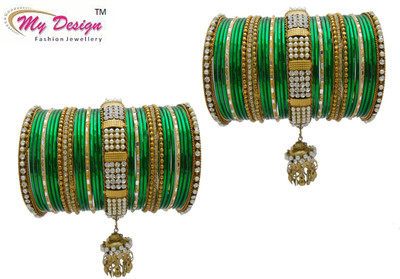 

My Design Alloy Gold-plated Chudas(Pack of 74), Green