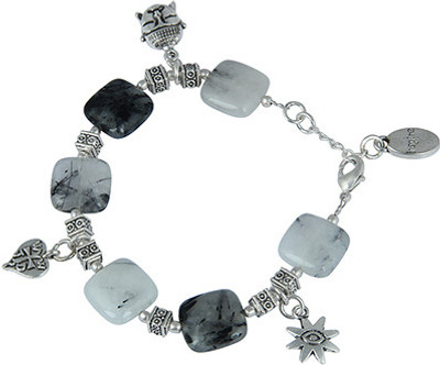 

Pearlz Ocean Alloy Charm Bracelet, Black;white